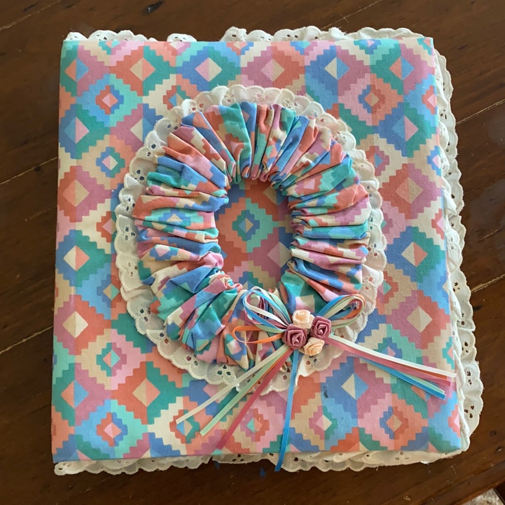 Vintage Quilted 3 Ring Photo Album Binder Scrapbook